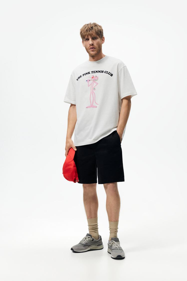 PINK PANTHER MGM PRINT T SHIRT Oyster White ZARA United States